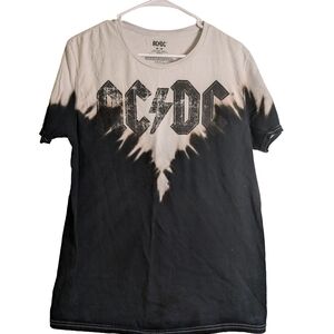 AC/DC Black and White Tie-Dye T-Shirt